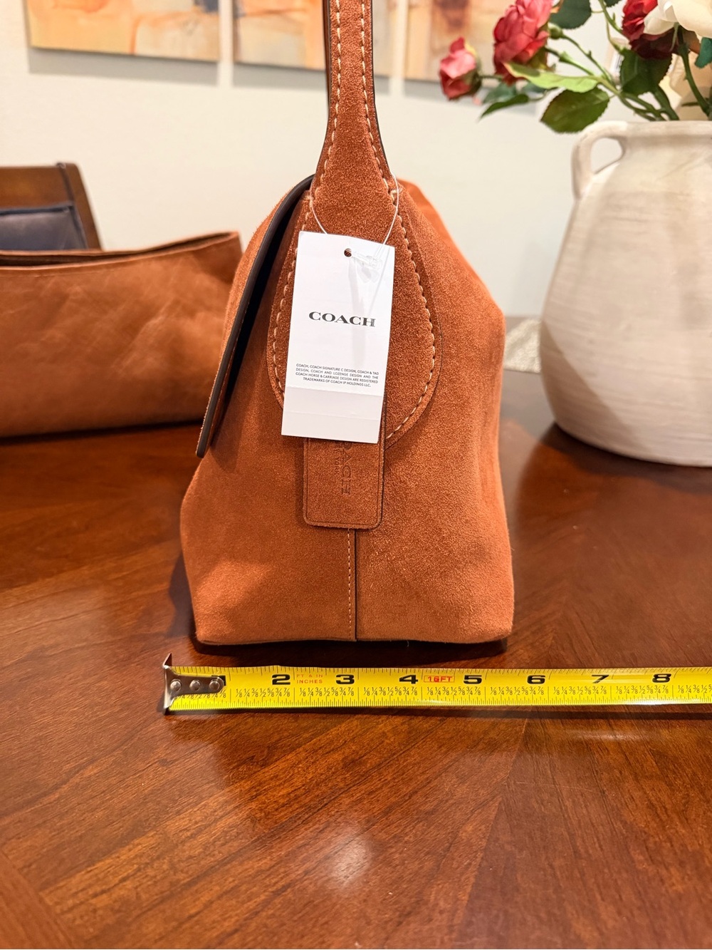 NWT Coach Suede Chelsea 36 in Clay plus bag insert - Picture 11 of 13